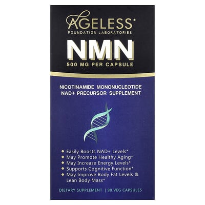 Витамины Ageless Foundation Laboratories NMN, 90 Veg Capsules