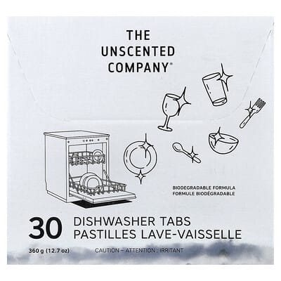 Таблетки для посудомоечной машины The Unscented Company, 30 шт, 12.7 oz (360 g)