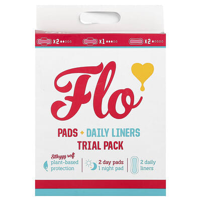 Набор пробников прокладок и ежедневных прокладок Here We Flo, 3 Pads + 2 Liners