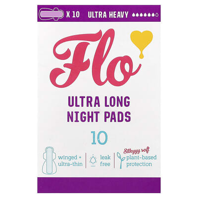 Here We Flo Прокладки Ultra Long Night, Ultra Heavy, 10 шт