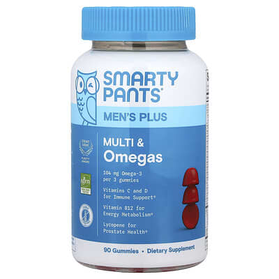 Мужские витамины SmartyPants Plus Multi & Omegas, Raspberry Lemonade, 90 Gummies