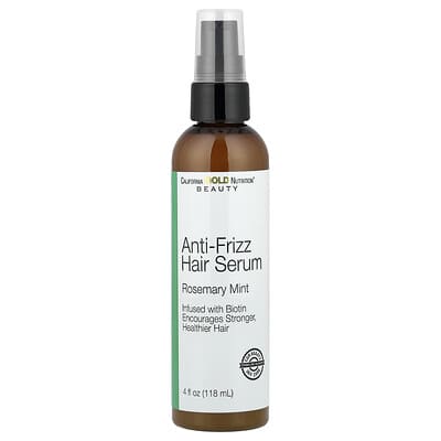 Сыворотка для волос California Gold Nutrition Anti-Frizz, Biotin, Rosemary Mint, 118 ml