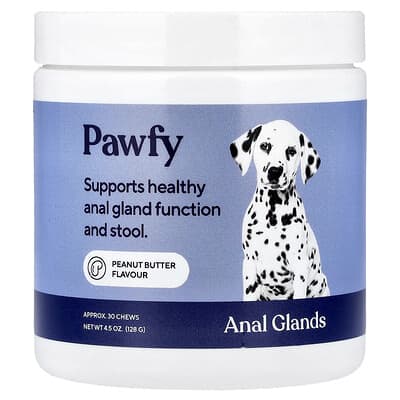 Anal Glands, 6 Months+, Peanut Butter, 30 Chews, 4.5 oz (128 g)