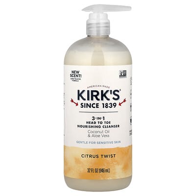 Питательное очищающее средство 3-в-1 Kirk's Citrus Twist, 32 fl oz (946 ml)