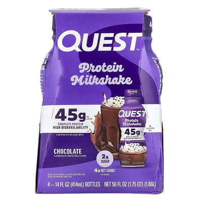 Протеиновый коктейль Quest Nutrition Chocolate, 4 Bottles, 14 fl oz (414 ml) Each