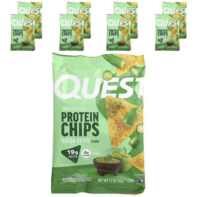 Протеиновые чипсы Quest Nutrition Tortilla Style Salsa Verde, 8 пакетов по 32 g