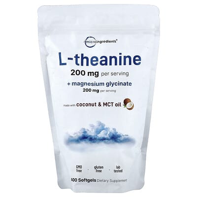 L-Theanine + Magnesium Glycinate, 400 мягких капсул