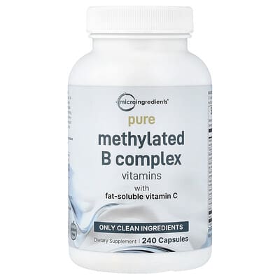 Pure Methylated B Complex Vitamins with Vitamin C, 240 Capsules