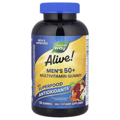 Alive!® Men's 50+ Multivitamin Gummy, Fruit, 130 Gummies