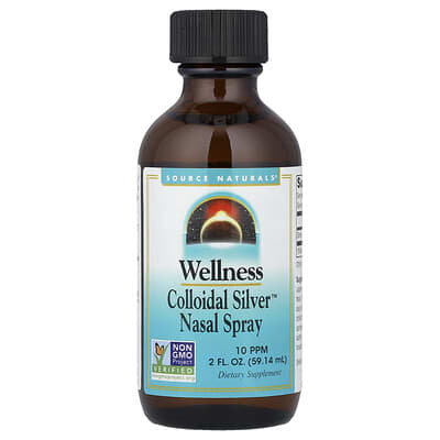 Назальный спрей Source Naturals Wellness Colloidal Silver™, 2 fl oz (59.14 ml)
