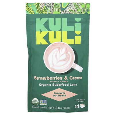 Органический суперфуд-латте Kuli Kuli Strawberries & Creme 4.43 oz (125.5 g)