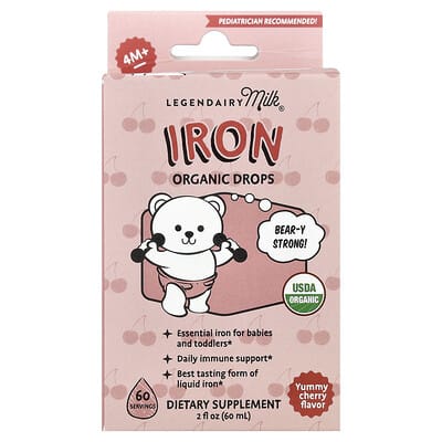 Iron Organic Drops, 4+ месяцев, Yummy Cherry, 60 ml
