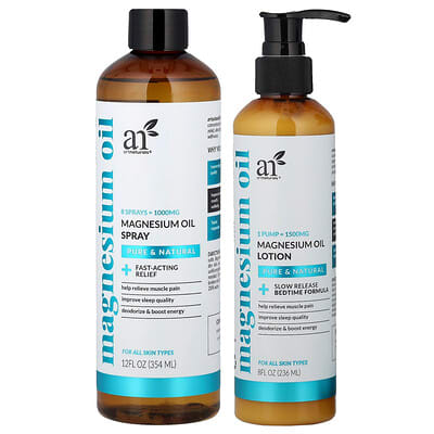 Magnesium Oil Spray & Lotion, 2 Piece Set
