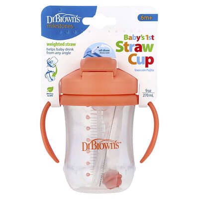 Baby's 1st Straw Cup, 6 Months +, Coral,  , 9 oz (270 ml)