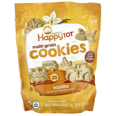 Happy Tot®, Multi-Grain Cookies, 2 + Years, Vanilla, 4.4 oz (125 g)