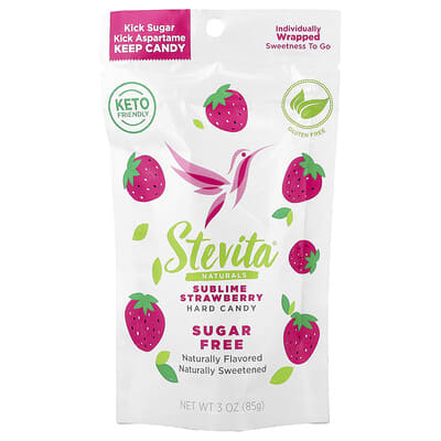 Stevita Naturals Натуральные леденцы без сахара, Sublime Strawberry, 3 oz (85 g)