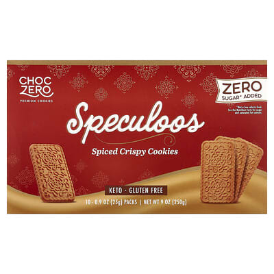 Премиальное печенье Speculoos пряное хрустящее, 10 упаковок по 0.9 oz (25 g)