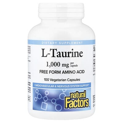 L-Taurine, 1,000 mg, 100 вегетарианских капсул