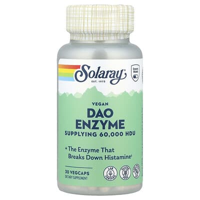 Энзим Vegan DAO Solaray, 4.2 mg, 30 капсул