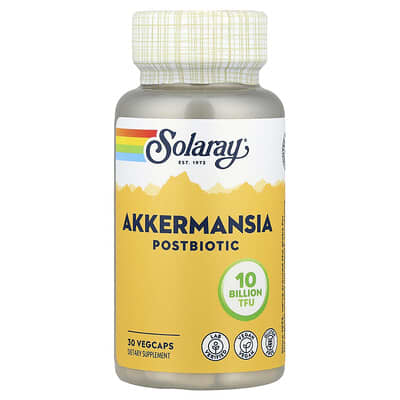 Постбиотик Akkermansia Solaray, 10 Billion TFU, 30 VegCaps