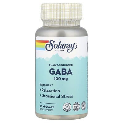 GABA растительного происхождения, 100 mg, 30 вегетарианских капсул