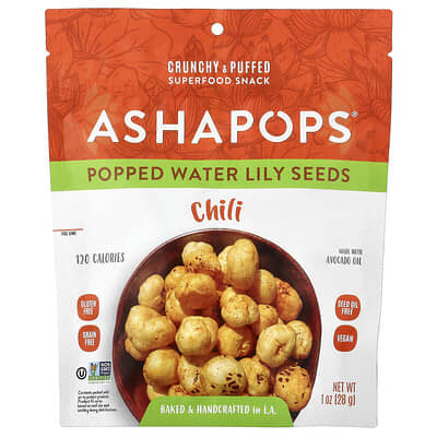 Popped Water Lily Seeds, Chili, 1 oz (28 g)