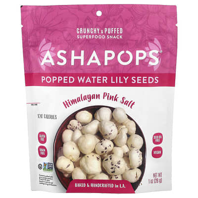 Popped Water Lily Seeds, Himalayan Pink Salt, 1 oz (28 g)