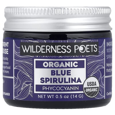 Wilderness Poets Органическая голубая спирулина Phycocyanin, 0.5 oz (14 g)