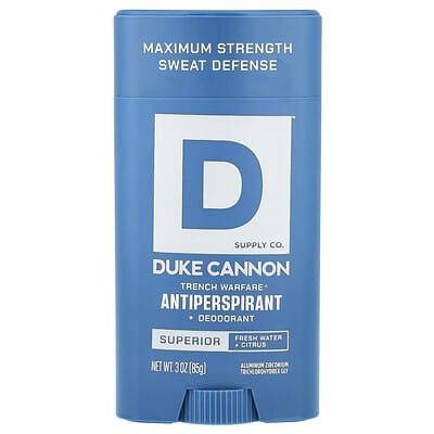 Trench Warfare® Antiperspirant + Deodorant, Superior, Fresh Water + Citrus, 3 oz (85 g)