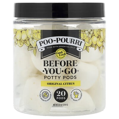 Poo-Pourri Before-You-Go® Potty Pods, Original Citrus, 20 шт., 8.1 oz (230 g)
