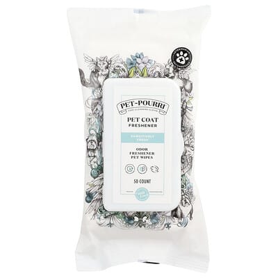 Poo-Pourri салфетки для освежения шерсти домашних животных, Pawsitively Fresh, 50 шт