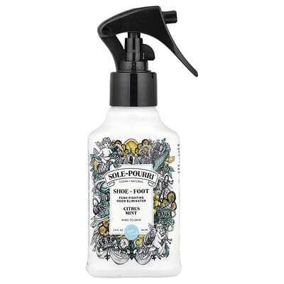 Sole-Pourri™, Shoe + Foot Funk-Fighting Odor Eliminator, Citrus Mint, 3.4 fl oz (100 ml)