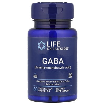 GABA, 60 вегетарианских капсул Life Extension