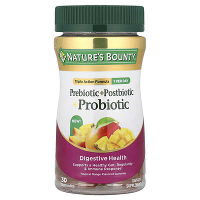 Пребиотик + Постбиотик + Пробиотик жевательные конфеты, Tropical Mango, 30 шт.
