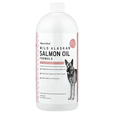 Масло дикого лосося Chew + Heal для собак, 32 fl oz (946 ml)