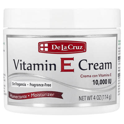 De La Cruz Vitamin E Cream, Fragrance Free, 4 oz (114 g) крем с витамином E, без отдушек