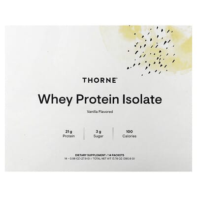 Изолят сывороточного протеина, ваниль, 14 пакетиков по 0.98 oz (27.9 g)