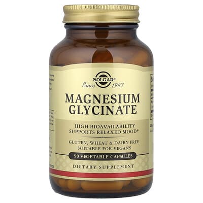 Solgar Magnesium Glycinate, 90 вегетарианских капсул (120 mg на капсулу)