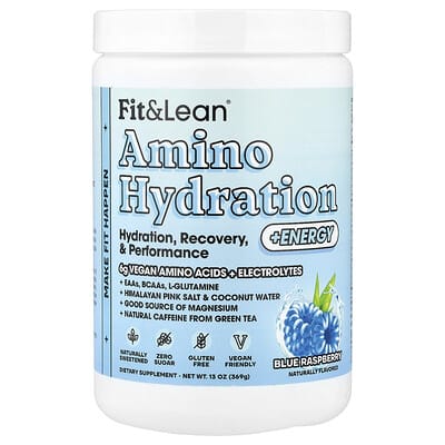 Энергетический напиток Amino Hydration + Energy, Blue Raspberry, 13 oz (369 g)