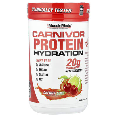 Протеин MuscleMeds Carnivor Protein Hydration, вишня-лайм, 17.6 oz (500 g)