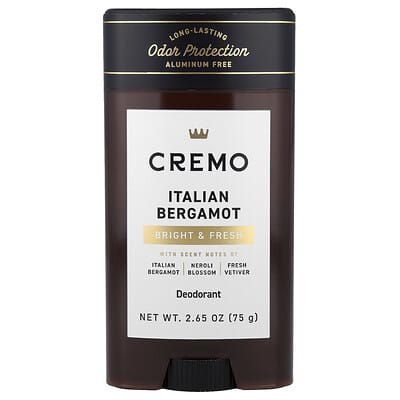 Дезодорант Cremo, Italian Bergamot, 2.65 oz (75 g)