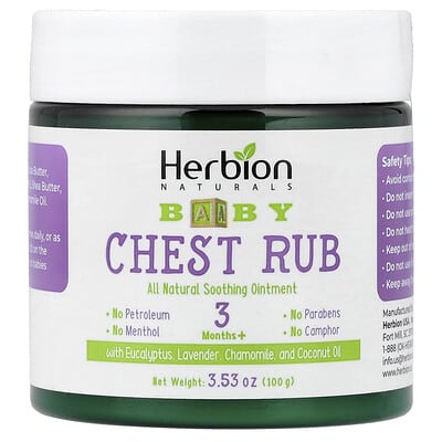Baby Chest Rub, 3 Months+, 3.53 oz (100 g)
