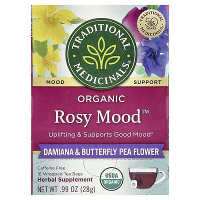 Traditional Medicinals Organic Rosy Mood™ чай 16 пакетиков 0.99 oz (28 g)