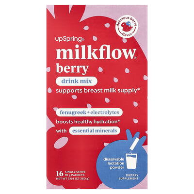Milkflow®, сухая смесь, вкус ягоды, 16 порций по 0.35 oz (10 g)