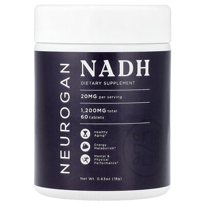 NADH, 20 mg, 60 Tablets, 0.63 oz (18 g)