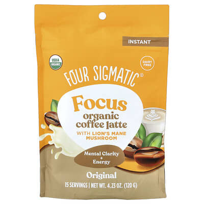 Four Sigmatic Органический растворимый кофе Latte с грибом Lion's Mane Original 4.23 oz (120 g)
