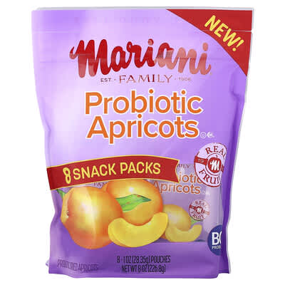 Пробиотические абрикосы Mariani, 8 пакетиков по 1 oz (28.25 g)
