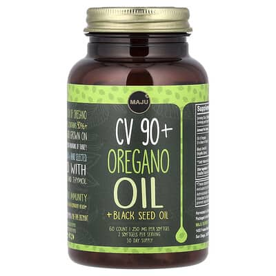 CV 90+ Oregano Oil + Black Seed Oil, 60 Softgels