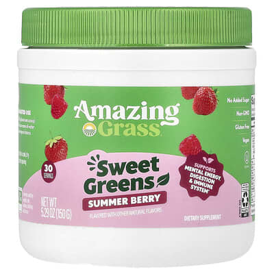 Amazing Grass Sweet Greens, Summer Berry, 5.29 oz (150 g)