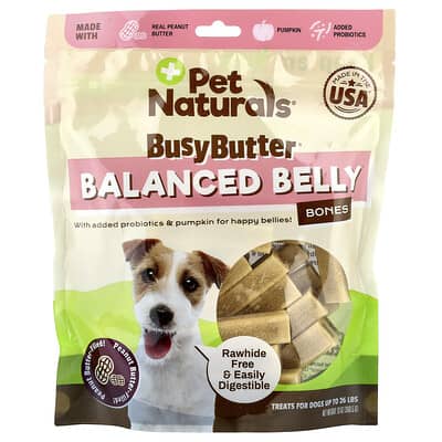 BusyButter® Balanced Belly Bones для собак весом до 26 lbs, с арахисовой пастой, 13 oz (368.5 g)